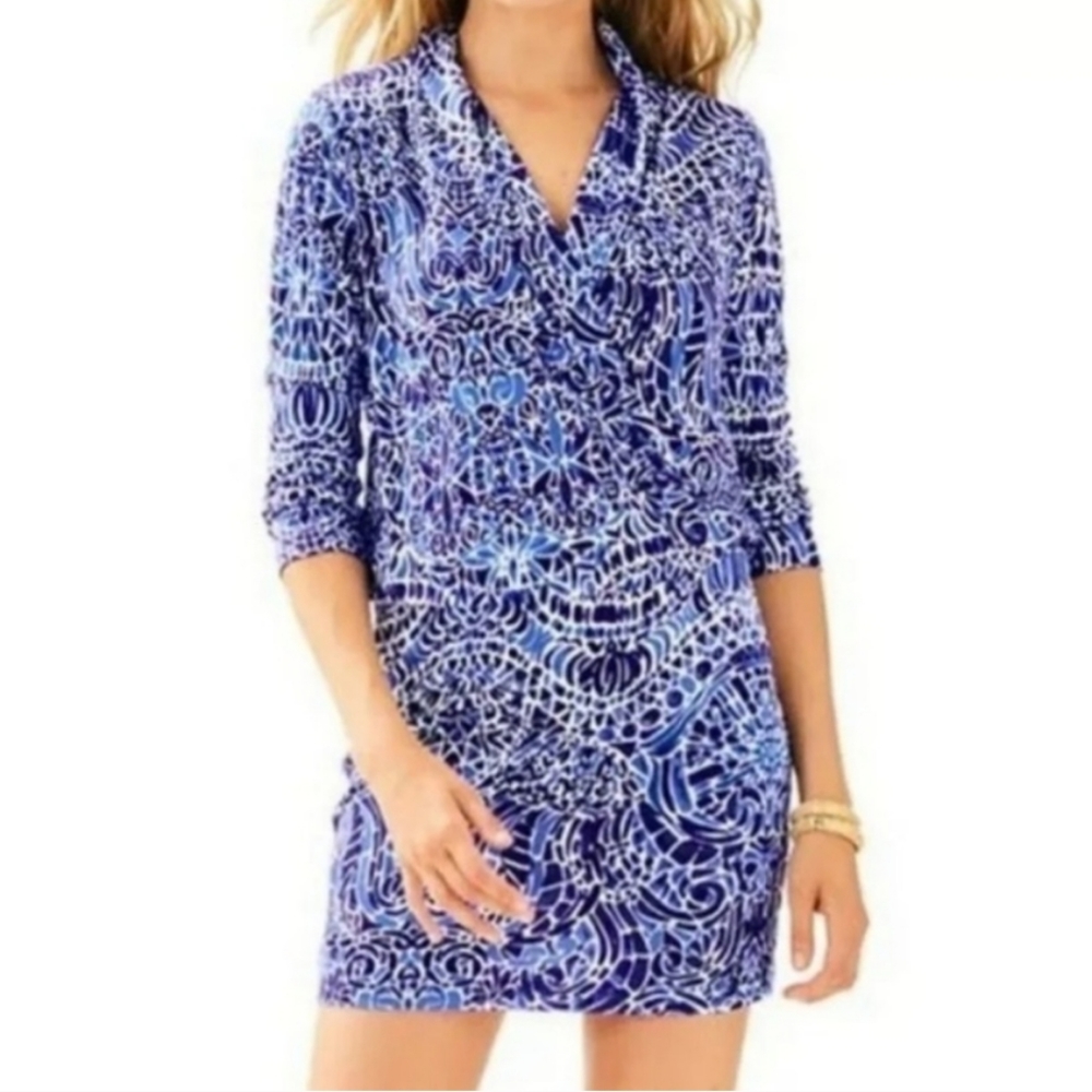 Lilly Pulitzer Silk Felizia Dress in Taverna Tile Print